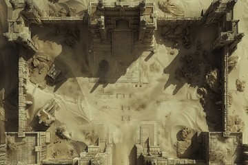 DnD Battlemap "Sandstorm Ruins Battlemap" - Map for fantasy RPG.