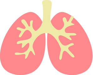 Obraz premium Flat human organ lung cartoon illustration