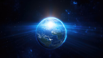 Obraz premium Majestic Sunrise Over Planet Earth from Space