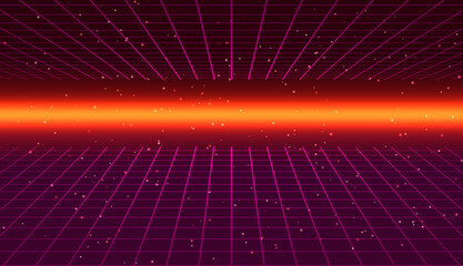 Abstract Background with Glowing Lines in Space Technology Design