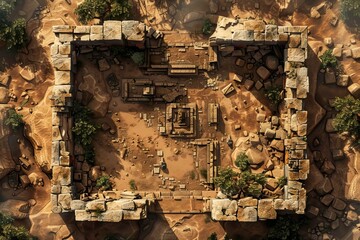 DnD Battlemap Weathered ancient ruin.