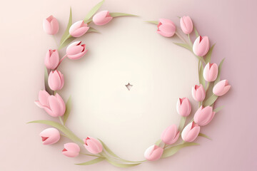 Spring Elegance: Pink Tulips Wreath Design