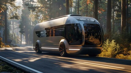 Fototapeta premium A white RV is parked next to a charging station