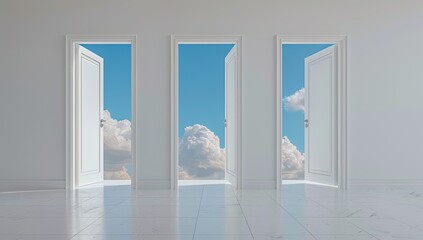 Three Doors in a Minimalistic Room