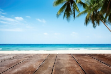 Tropical Beach Paradise with Wooden Platform