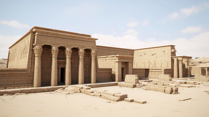 Ancient architectural structure of historical civilization, famous cultural monument of tourism and travel.