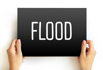 Flood text quote on card, concept background