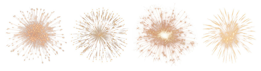 Obraz premium Fireworks png element set on transparent background