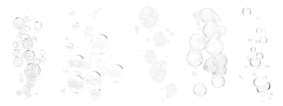 Bubbles png element set on transparent background