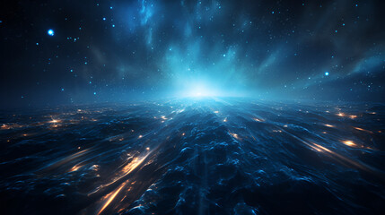 Futuristic abstract background with technology particles in a state of flux