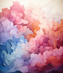 Obraz premium Colored aerial watercolor landscape background