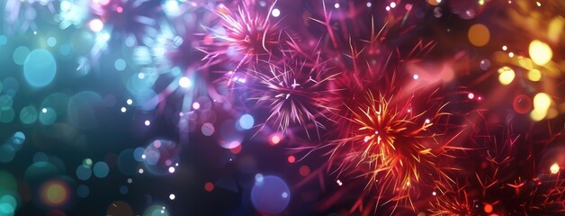 Vibrant Fireworks Display Celebration Background