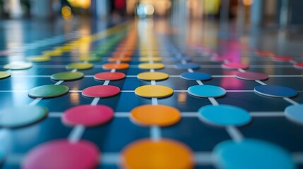 Vibrant Geometric Pathways Visualizing Business Strategy and Customer Journey