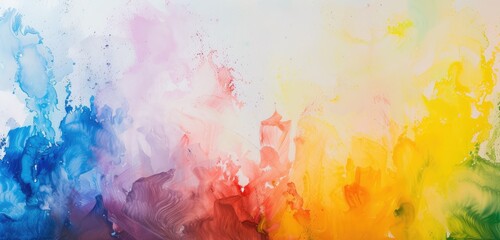 Fototapeta premium Vibrant Watercolor Explosion on Canvas