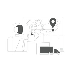 AI learns logistics illustration
