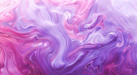 Obraz premium A closeup of swirling liquid paint in shades of pink and purple, creating an abstract background with a dreamy effect