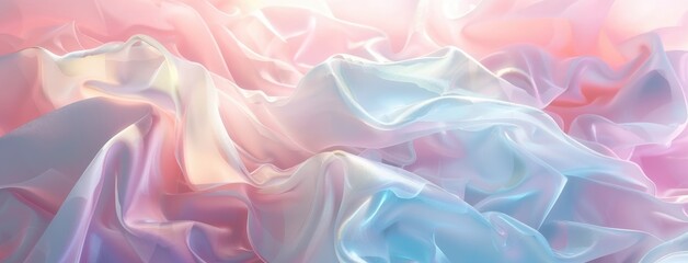 Obraz premium Pastel Colored Silk Fabric Waves on Abstract Background