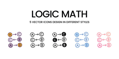 Logic Math Icon editable stock vector icon