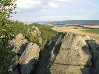 Aussichtspunkt an der Teufelsmauer nördlich vom Harz bei Neinstedt und Weddersleben