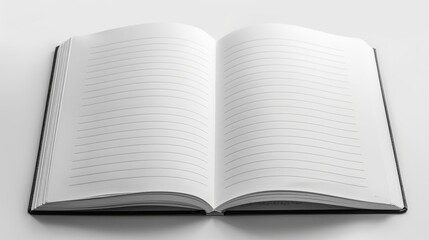 A crisp, white notebook page with clean lines and a smooth texture, ready to be filled with words.