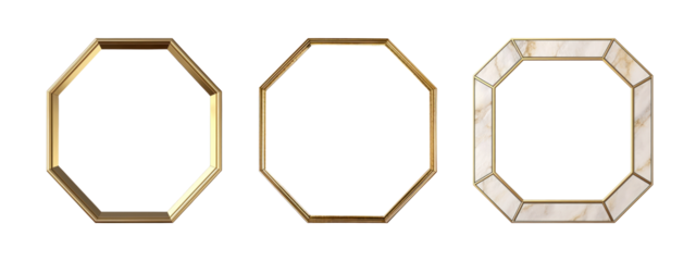 Picture frame png element set on transparent background