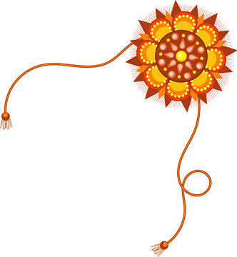 Beautiful Rakhi (wristband) Isolated Element on Png Background, Happy Raksha Bandhan Concept.