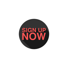 Sign up now button icon isolated on transparent background