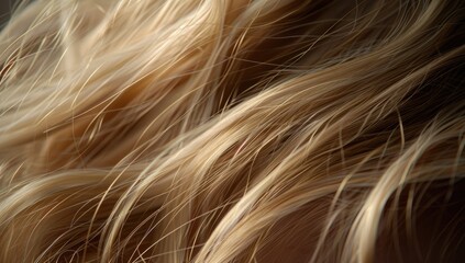 Naklejka premium Detailed View of Blonde Hair Texture