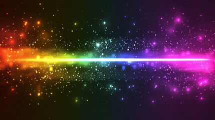 Obraz premium Rainbow light ray effect PNG, transparent background