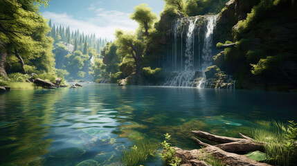 Serenity by the Waterfall: Nature's Oasis