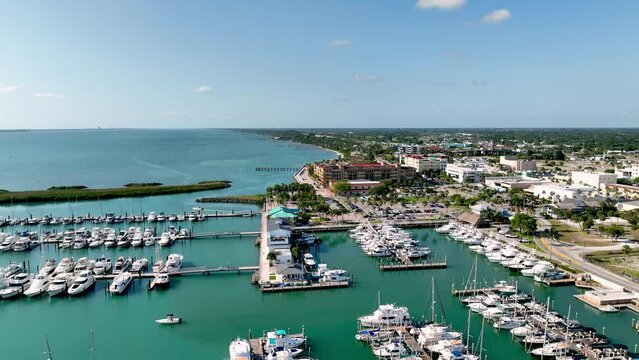aerial pullout fort pierce florida marina
