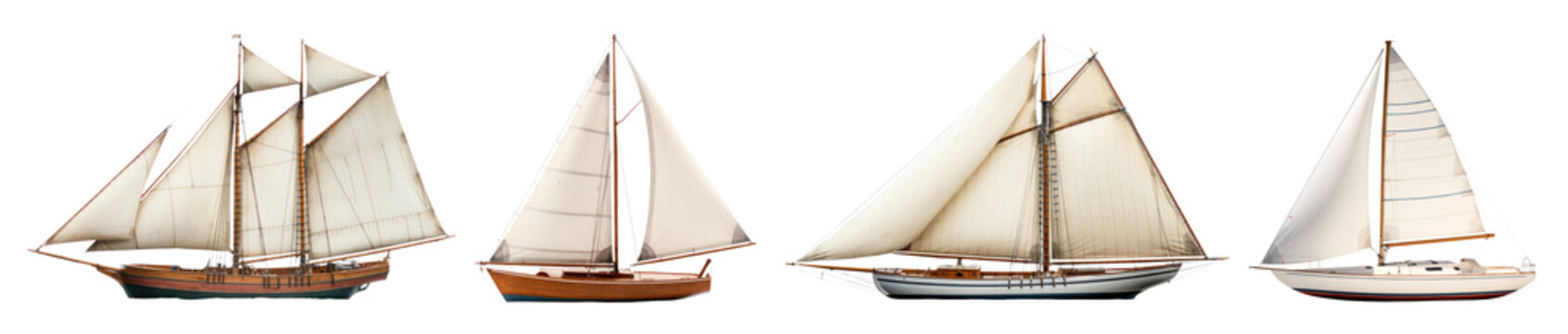 Sailboat png element set on transparent background