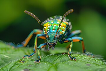 Fototapeta premium Close up of the long horned beetle