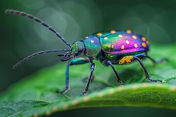 Fototapeta premium Close up of the long horned beetle