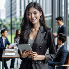 business woman with tablet