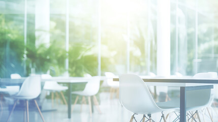 Serene Morning in Contemporary Office Caf&eacute;