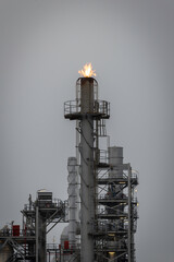Gas turbine electrical power plant at dusk