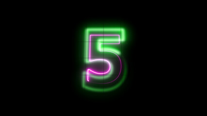 Glowing neon Number 5
.