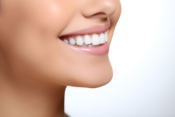Obraz premium Healthy Smile, Showing Teeth, Close-Up Portrait for Dental Advertising, Model Showcases Perfect Teeth for Dental Advertisement