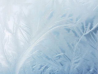 Ethereal Ice Feather Patterns on Window Glass