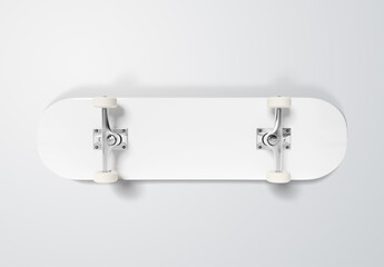 White skateboard mockup isolated on blank. 3D rendering © sdecoret