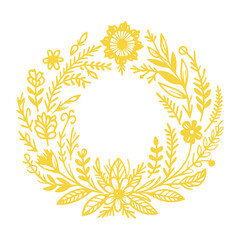 Hand drawn floral wreath