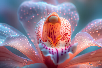 AI generated illustration of an orchid flower texture in closeup