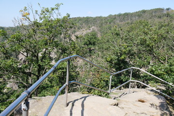 Wanderweg an der Roßtrappe bei Thale im Harz