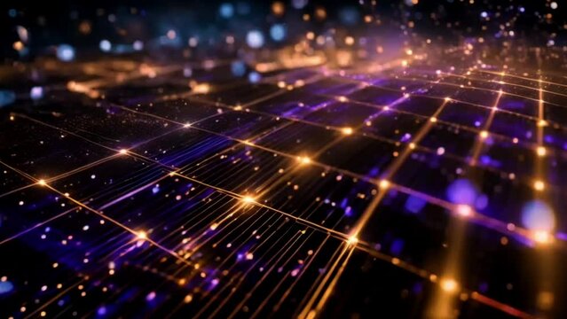 Abstract digital data stream visual. High-speed light particles. Cybersecurity and technology concept.4k JD