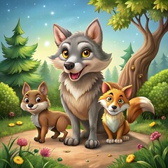 wolf cartoon mamma animal