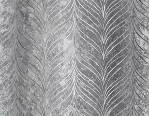 Seamless silver leaf background texture overlay. Shiny light grey crumpled metallic chrome foil repeat pattern. Modern abstract luxury wallpaper. Glittery party backdrop