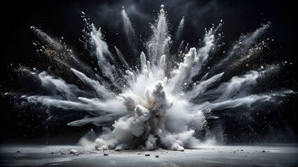 Explosive Black Chalk Cloud - Isolated Powder Effect 
