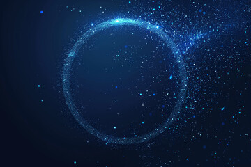 Obraz premium Glowing Particle Circle on Deep Blue Gradient