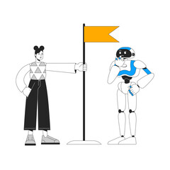 Girl set goals illustration